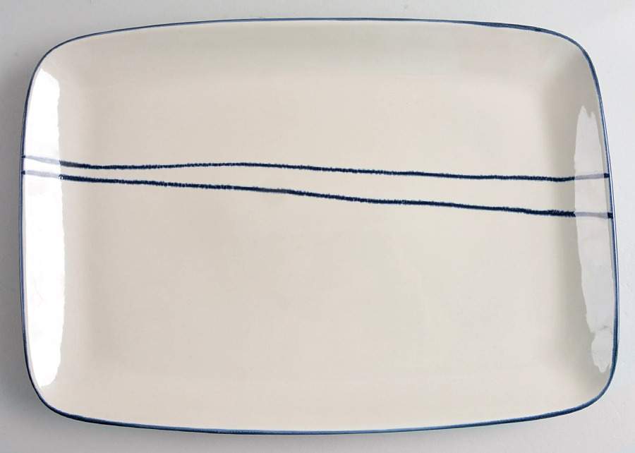 Sandstone Cool 16" Rectangular Serving Platter by House Beautiful-1