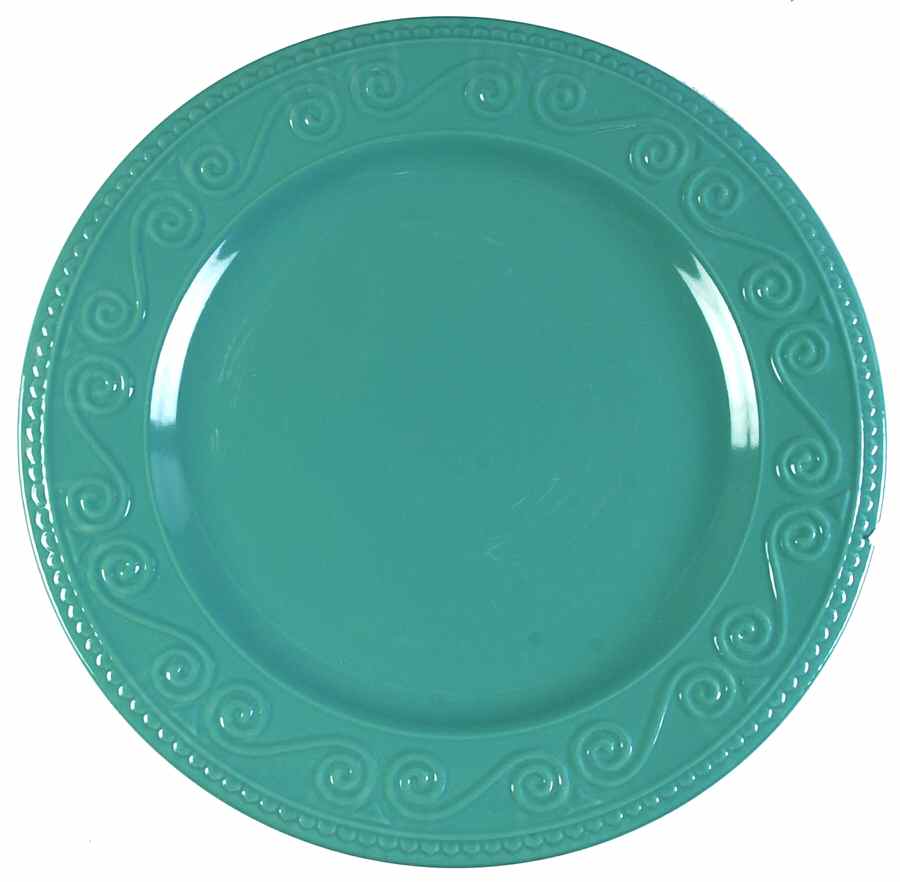 Curls Turquoise Dinner Plate by Home Essentials-1