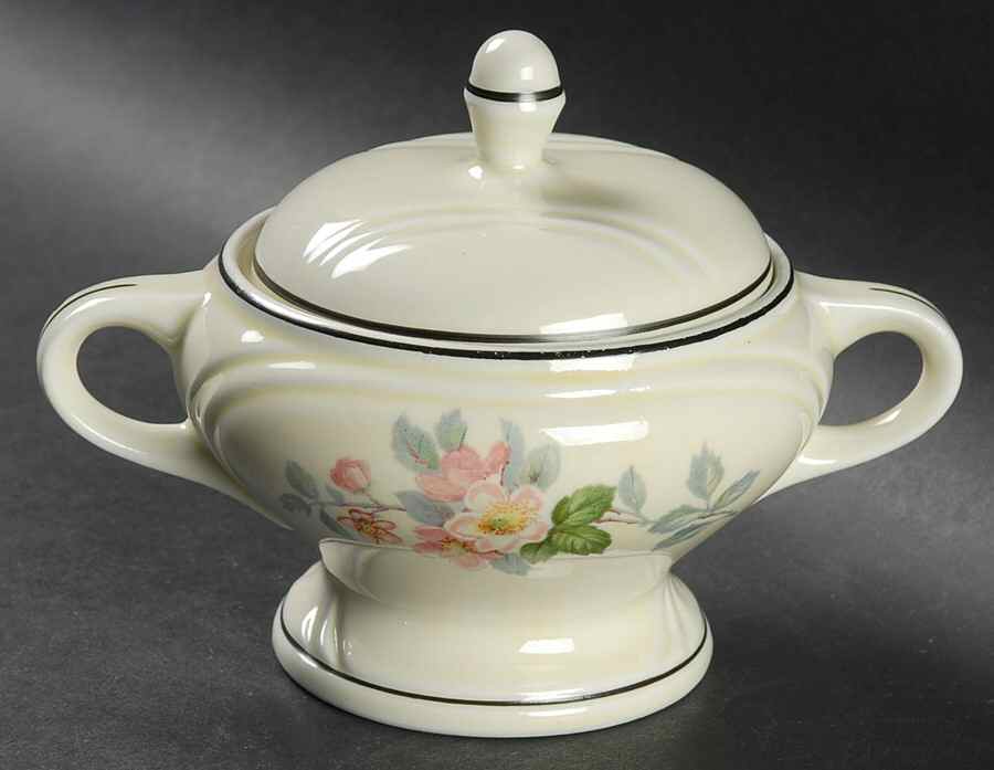 Apple Blossom Sugar Bowl & Lid by Hall-1