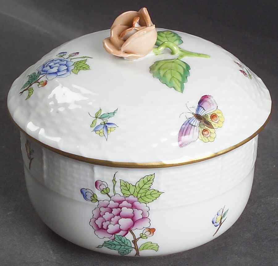 Victoria Sugar Bowl & Lid by Herend-1