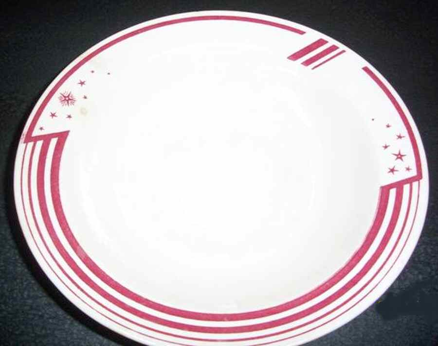 The Constellation Red Dinner Plate by Homer Laughlin -1