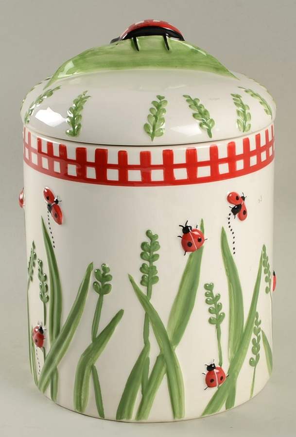 Lady Bug Cookie Jar & Lid by Hausenware-1