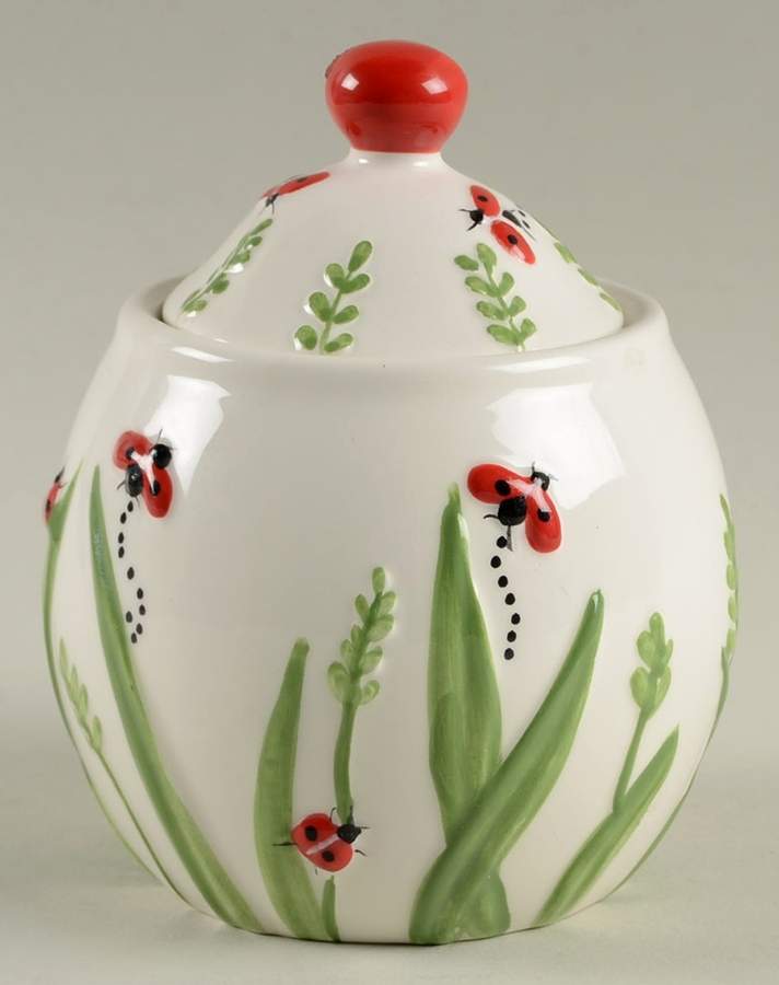 Lady Bug Sugar Bowl & Lid by Hausenware-1