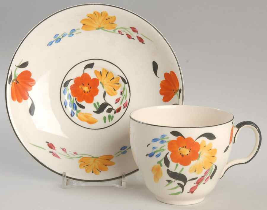 7202 Flat Cup & Saucer Set by Sampson Hancock & Sons-1