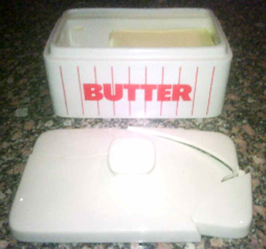 Red Stripe Butter Box & Lid by Hornsea-1
