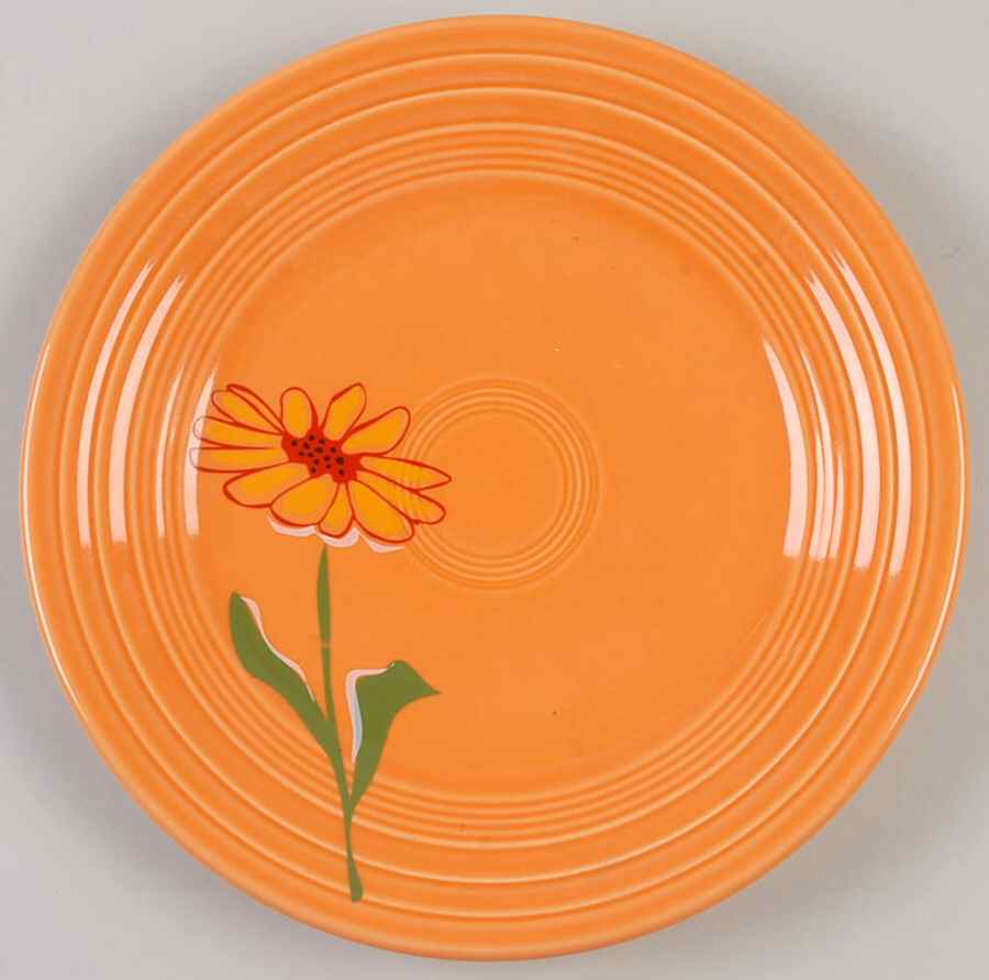 Marshall Fields Tangerine Floral Luncheon Plate by Homer Laughlin -1