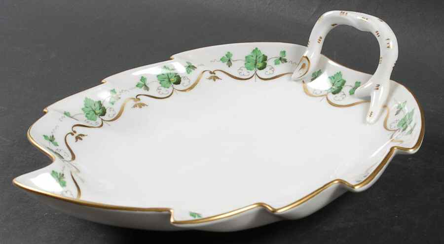 Persil Gold Handled Leaf Dish by Herend-1