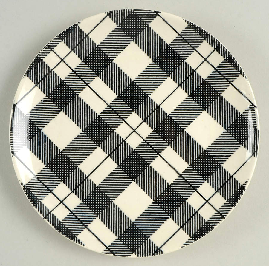 Highland Plaid Black Salad Plate by Homer Laughlin -1