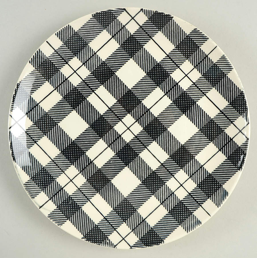 Highland Plaid Black Luncheon Plate by Homer Laughlin -1