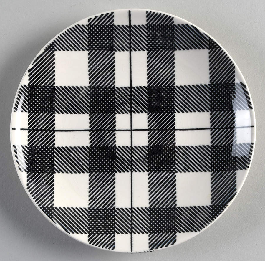 Highland Plaid Black Bread & Butter Plate by Homer Laughlin -1