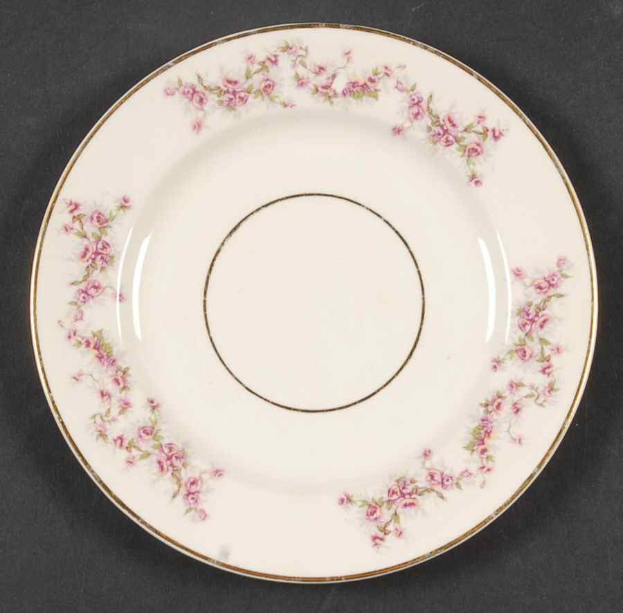 Bridal Rose (Smooth, Bakerite) Bread & Butter Plate by Harker-1