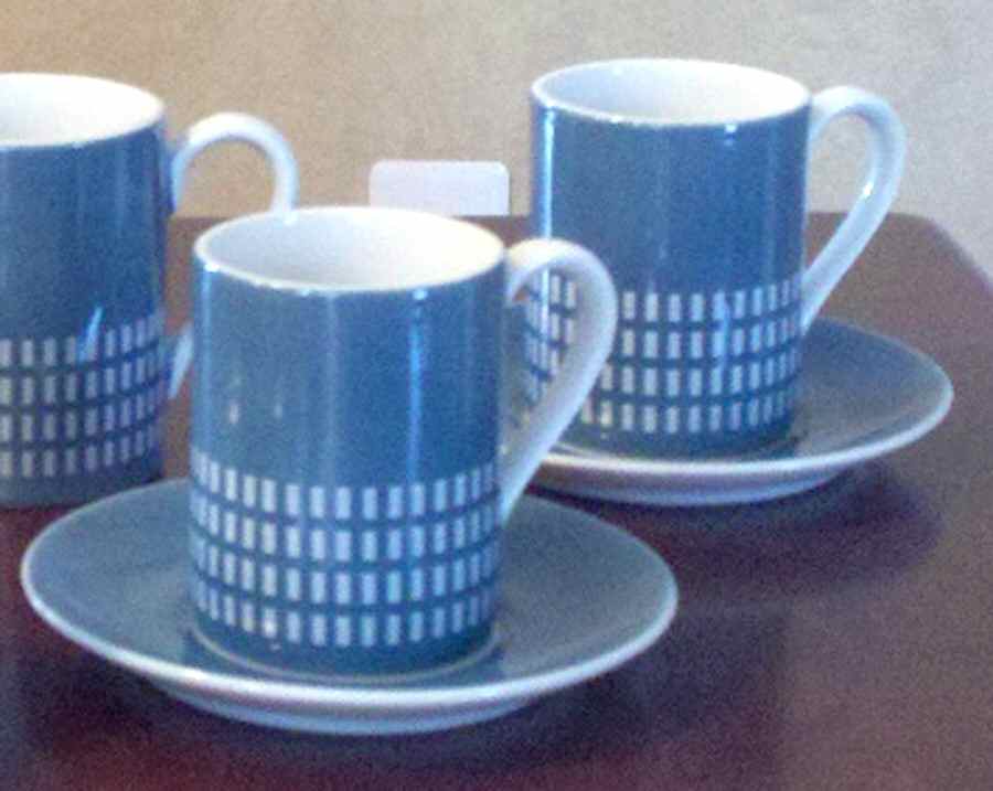 4777 Blue Flat Cup & Saucer Set by Harmony House China-1