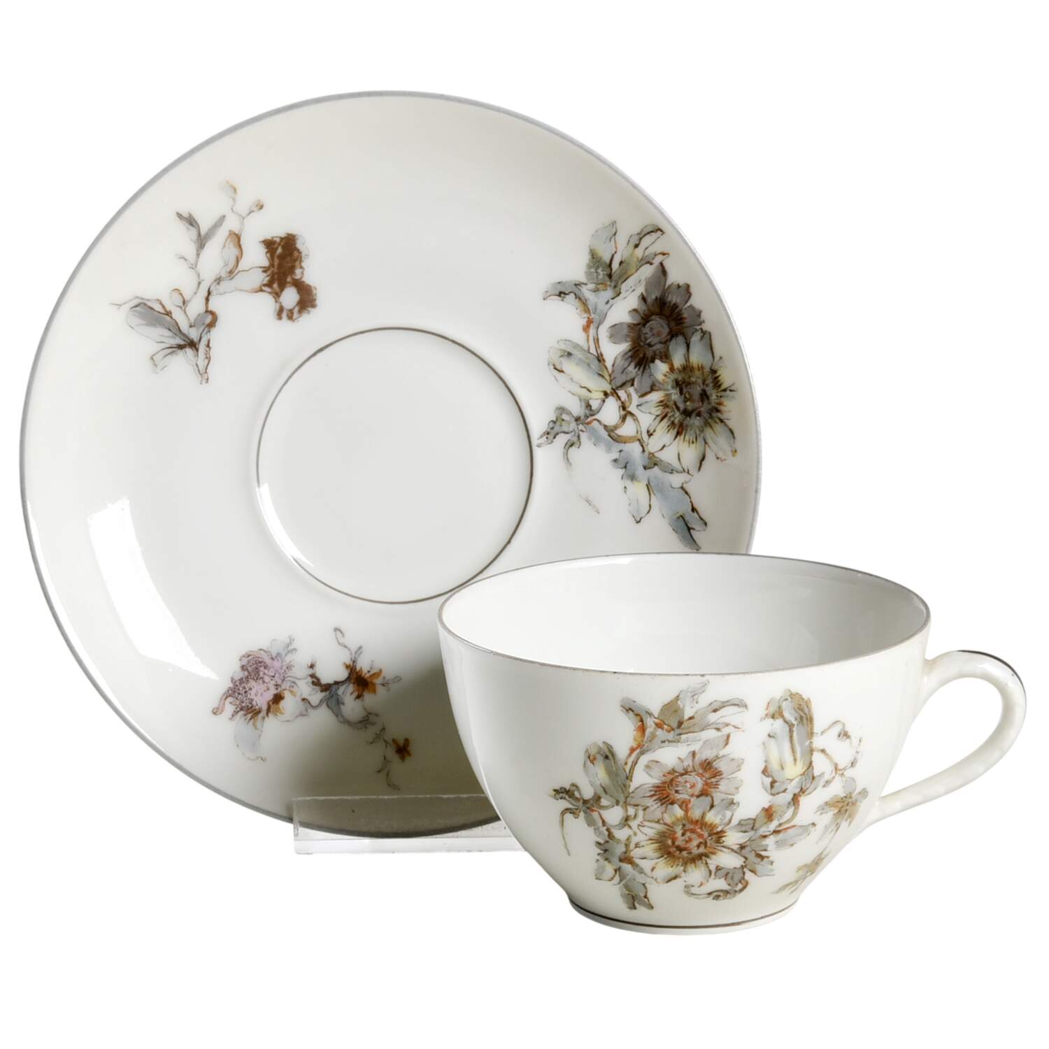 H4254 Flat Cup & Saucer Set by Haviland-1