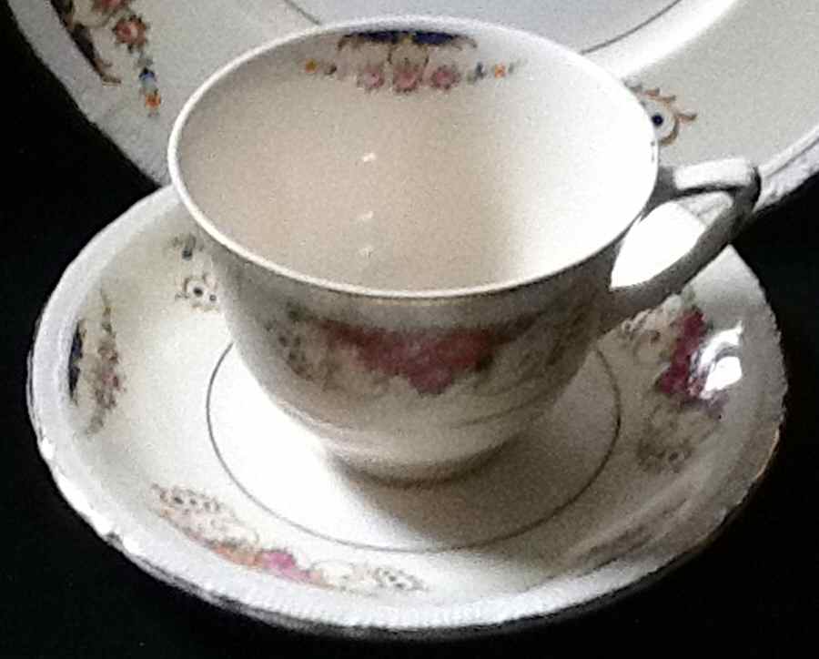 2283 Footed Cup & Saucer Set by Hollinshead & Kirkham-1