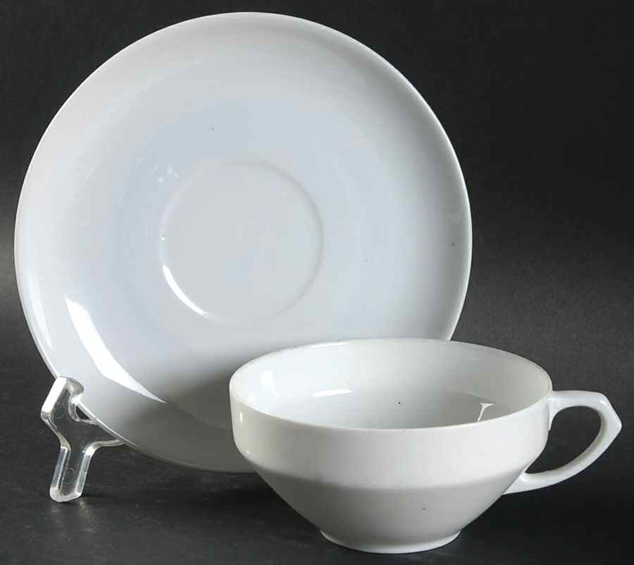 Electra White Flat Cup & Saucer Set by Heinrich - H&C-1