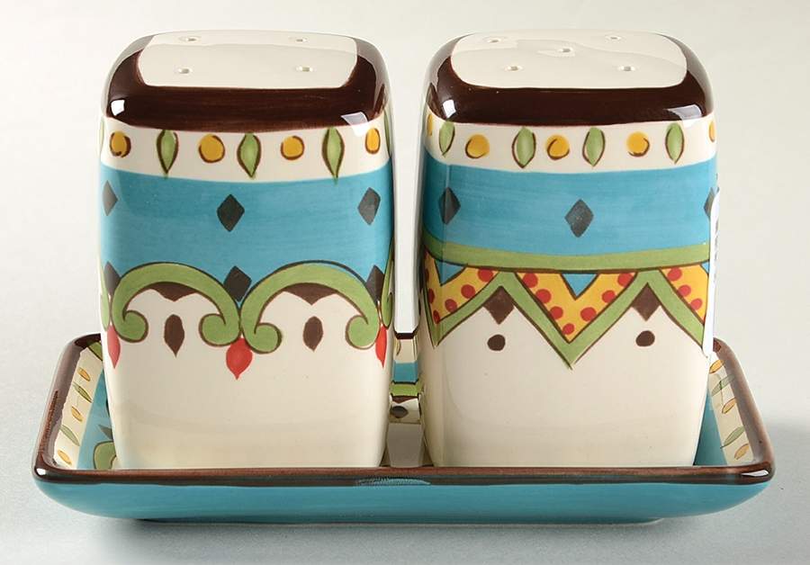 Sofia (3 Pc) Salt & Pepper Tray Set by Home Accents-1
