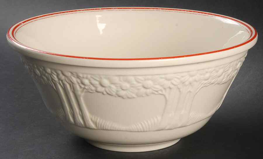 Appletree Red Bands 9" Mixing Bowl by Homer Laughlin -1