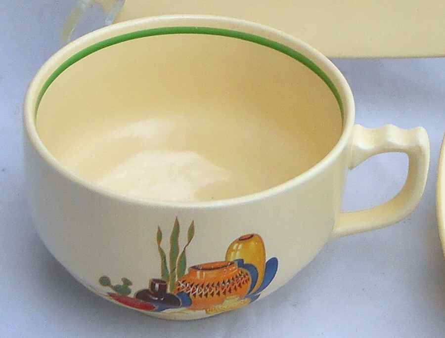 Mexicana (Century, Green Band) Footed Cup by Homer Laughlin -1