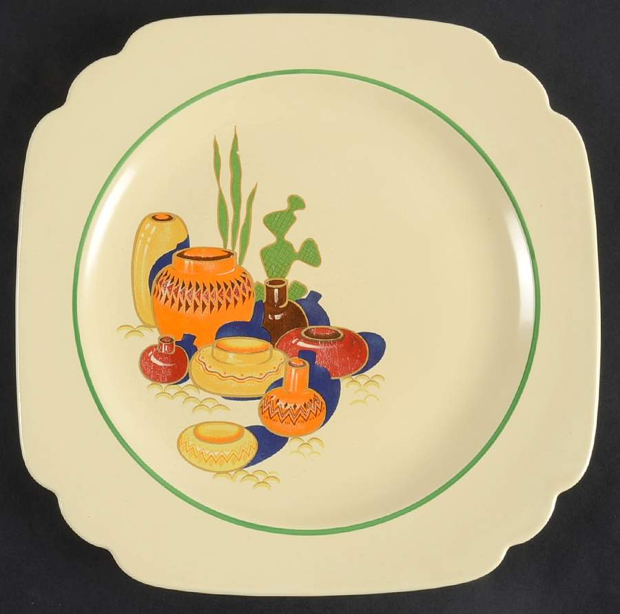 Mexicana (Century, Green Band) Dinner Plate by Homer Laughlin -1
