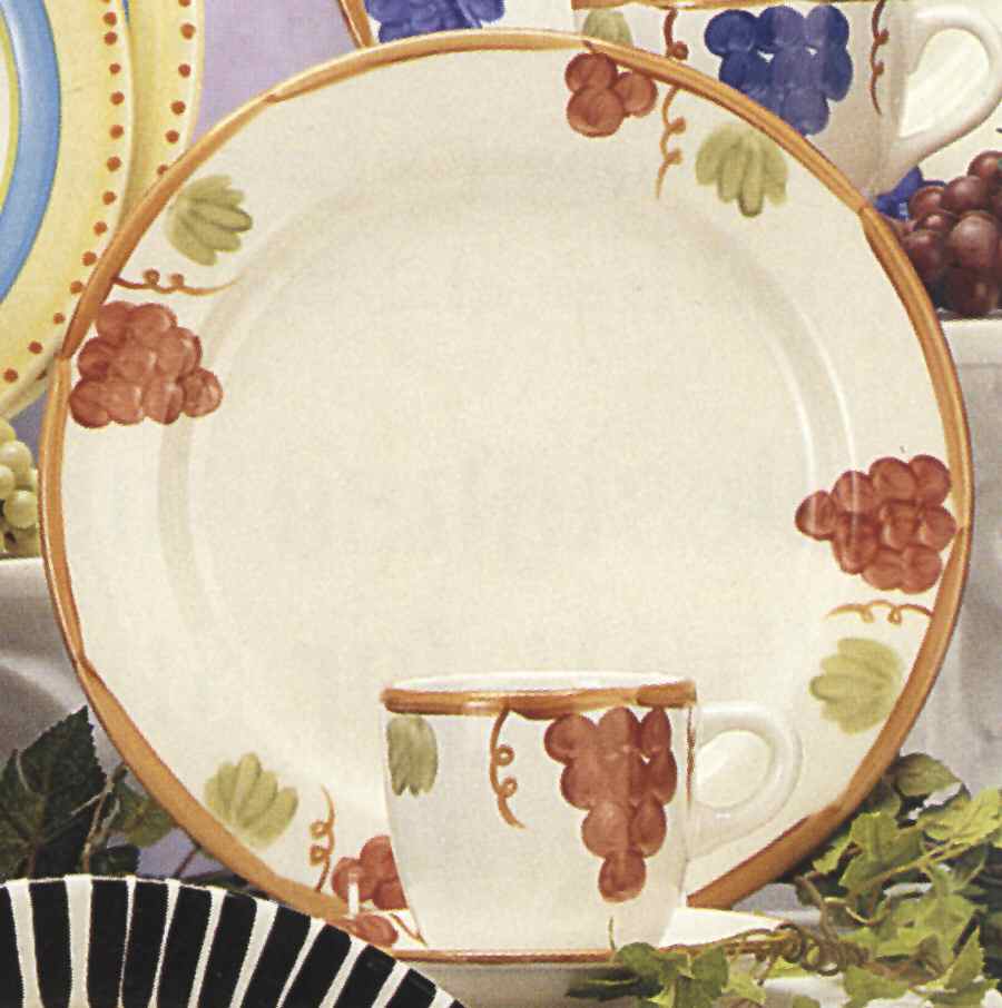 Vintage Burgundy Dinner Plate by HF Coors-1