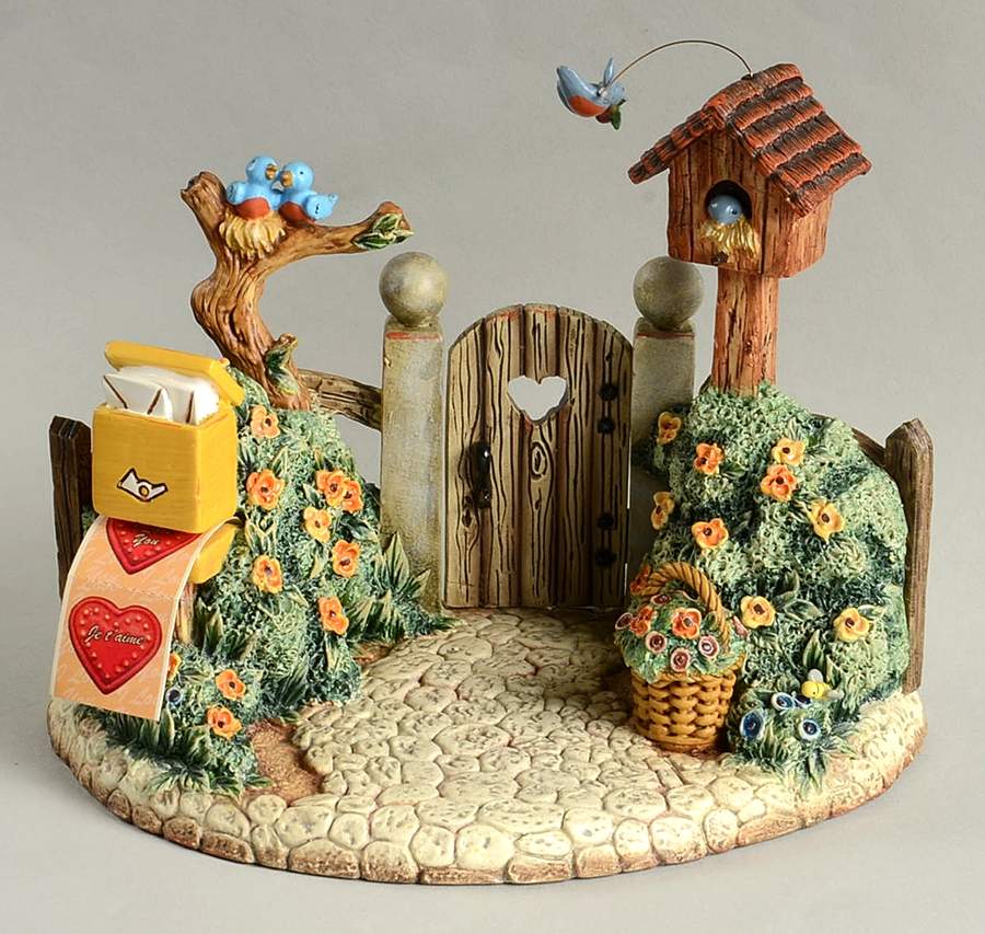 Valentine Will You Be Mine Love Letters Musical Hummelscape - Boxed by M.I. Hummel-1