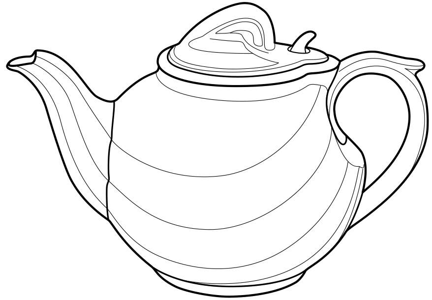 Gold Label Kitchen Ware Squiggle Parade Teapot & Lid by Hall-1
