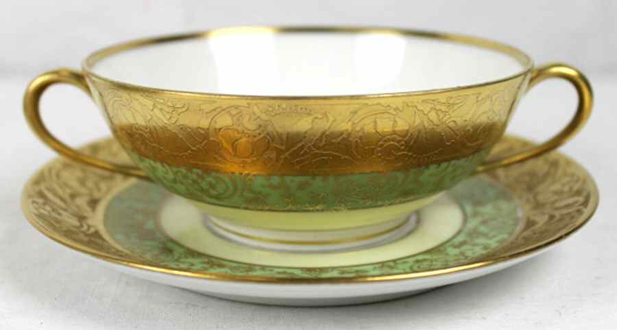 HUT2146 Flat Cream Soup Bowl & Saucer Set by Hutschenreuther-1