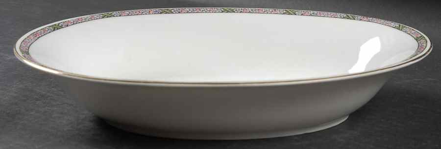 HUT339 (Gold Verge) 10" Oval Vegetable Bowl by Hutschenreuther-1