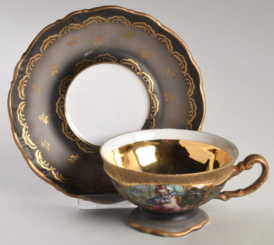 HEJ155 Footed Cup & Saucer Set by Hertel Jacob-1