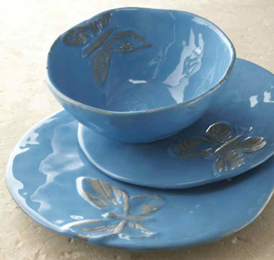 Papillon Blue Dinner Plate by Horchow-1