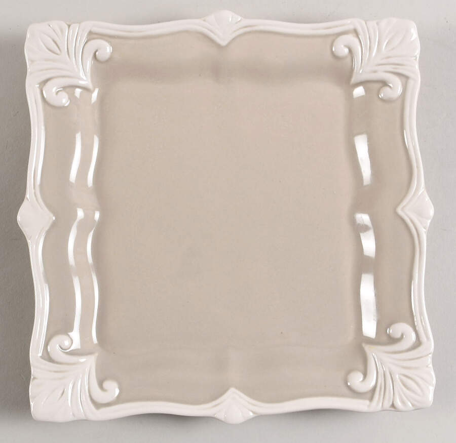 Baroque Square (Taupe) Salad Plate by Horchow-1