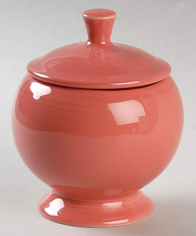 Fiesta Flamingo (Intro 2012) Individual Sugar Bowl & Lid by Homer Laughlin -1