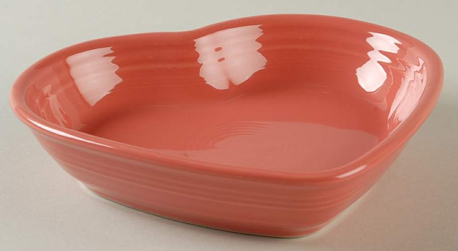 Fiesta Flamingo (Intro 2012) 7" Heart Shaped Bowl by Homer Laughlin -1