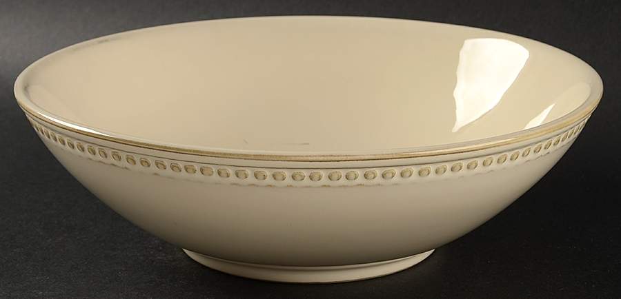 Beaded Cream 10" Round Vegetable Bowl by Home-1