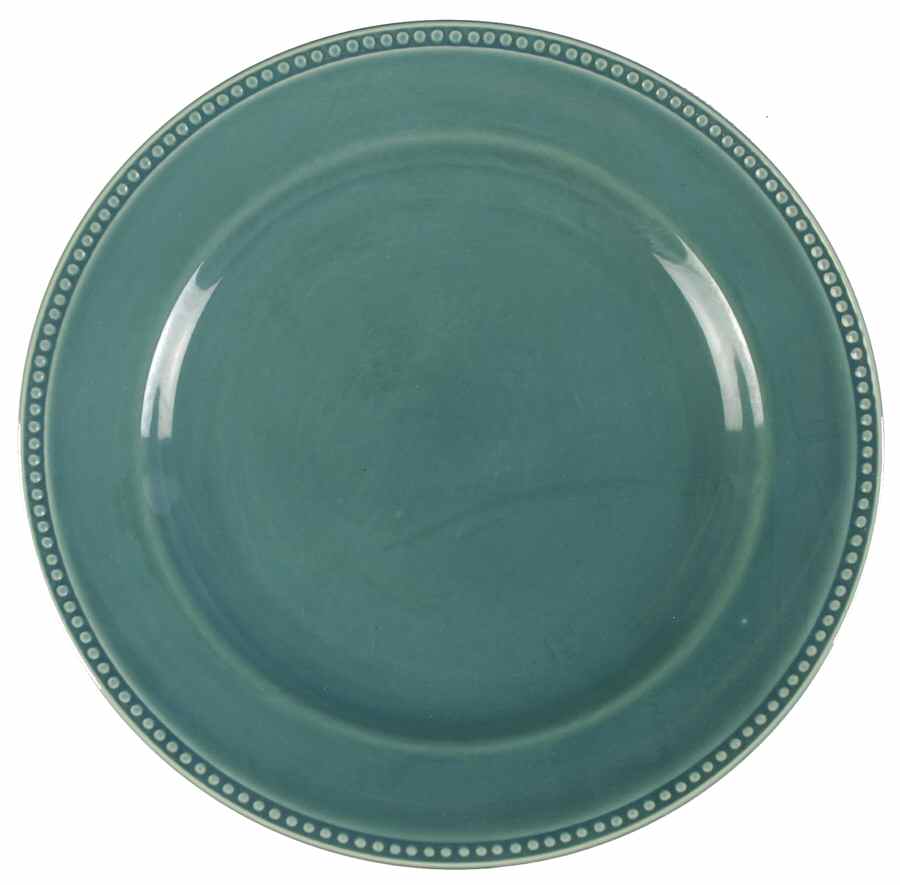 Beaded Teal Dinner Plate by Home-1