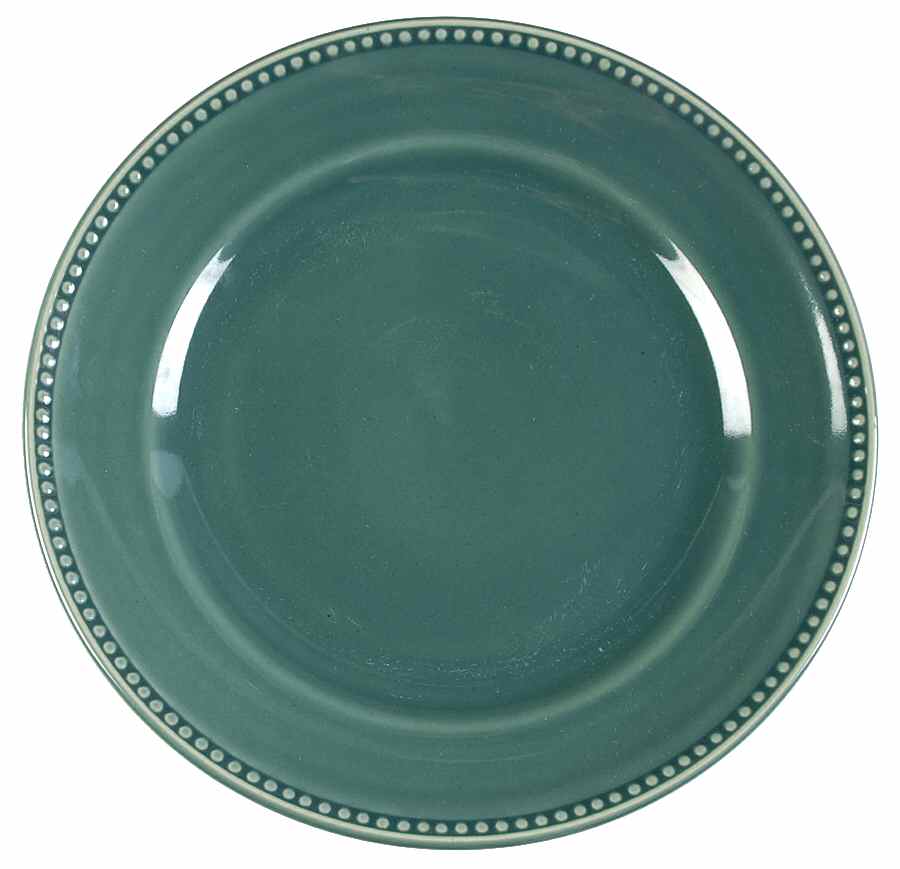 Beaded Teal Salad Plate by Home-1