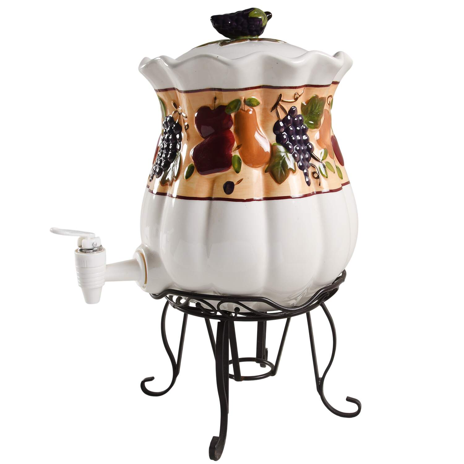 Sonoma Villa Beverage Dispenser & Lid w/Metal Stand by Home Interiors-1