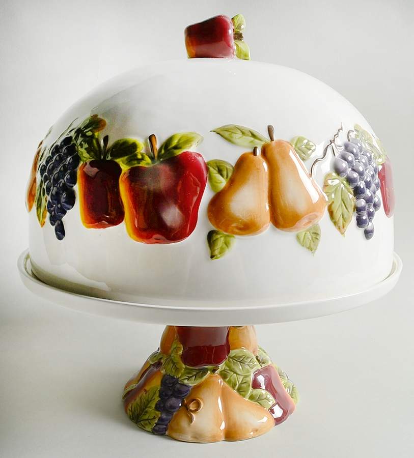 Sonoma Villa Footed Cake Plate & Cover by Home Interiors-1