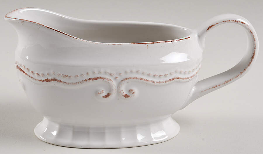 Capri White Gravy Boat by Home Accents-1