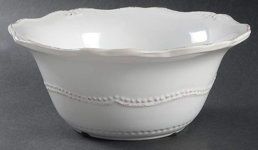 Capri White 9" Round Serving Bowl by Home Accents-1
