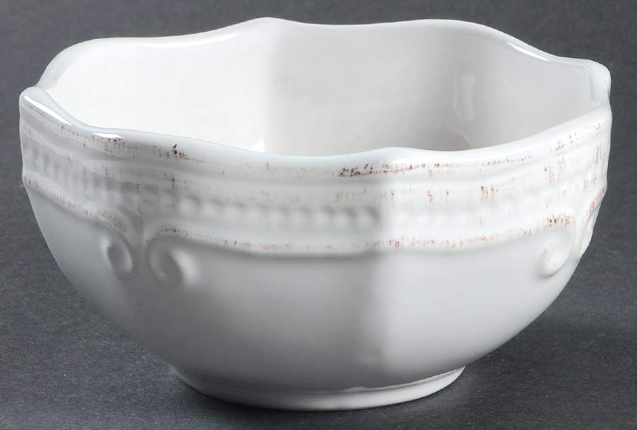 Capri White Fruit/Dessert (Sauce) Bowl by Home Accents-1