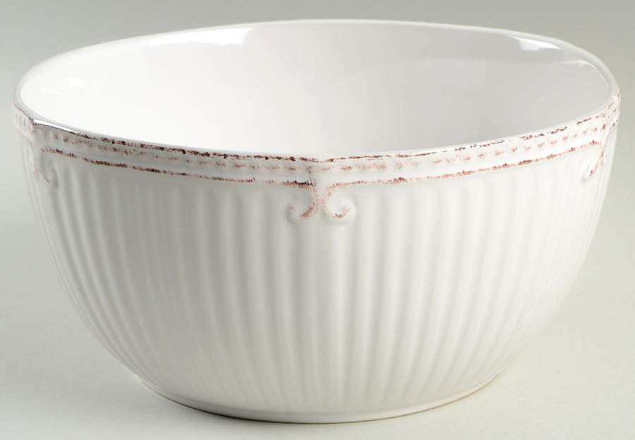 Capri White 10" Large Salad Serving Bowl by Home Accents-1