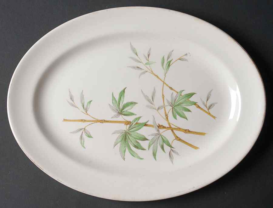 Green Bamboo 11" Oval Serving Platter by Harmony House China-1