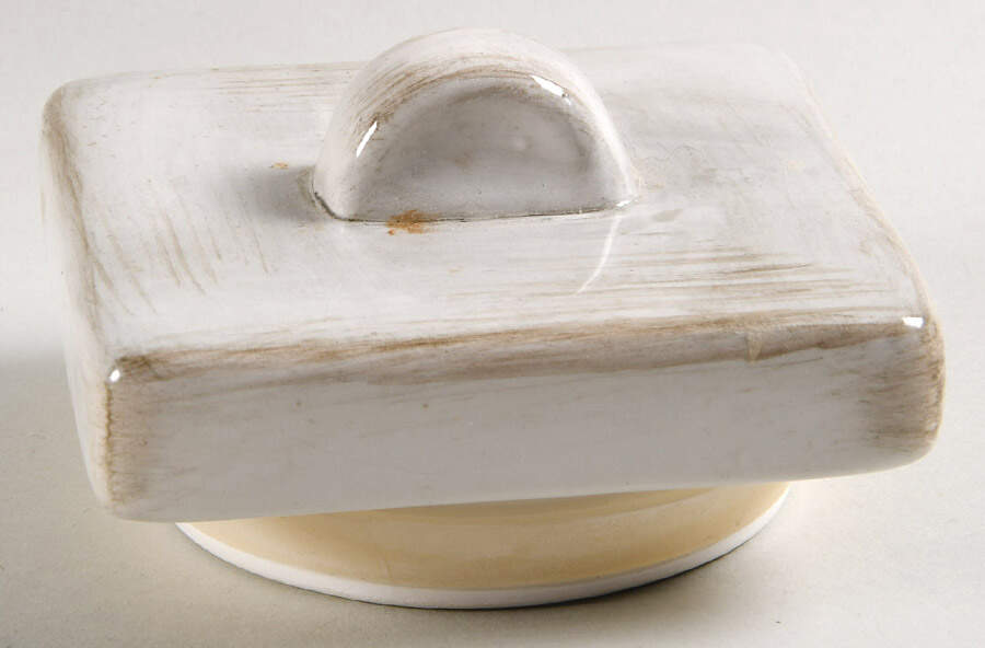 Beaded Antique White Lid for Medium Canister by Home Essentials-1