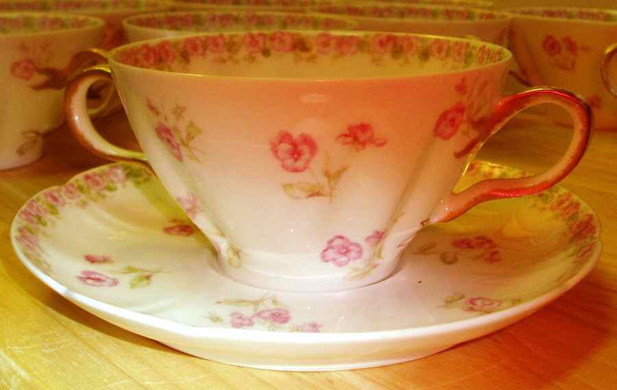 H4474 Flat Bouillon Cup & Saucer by Haviland-1