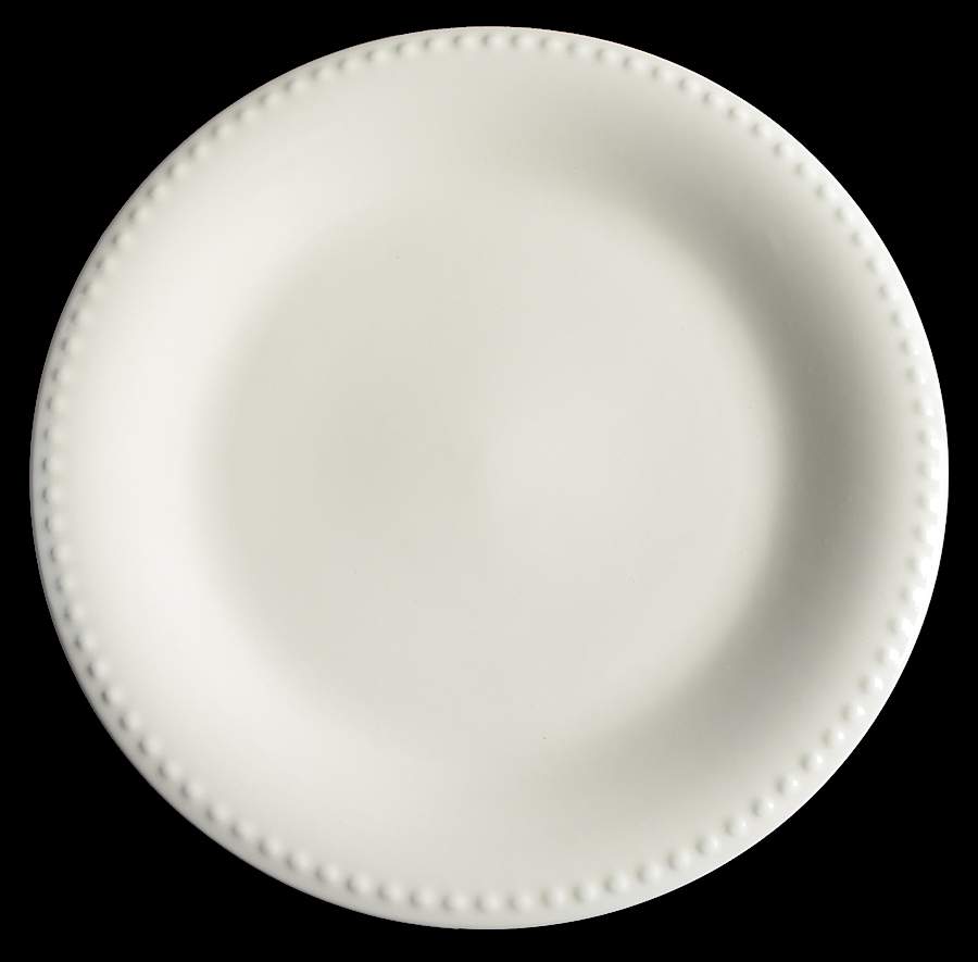 Simply White Beaded Rim Dinner Plate by Home Accents-1