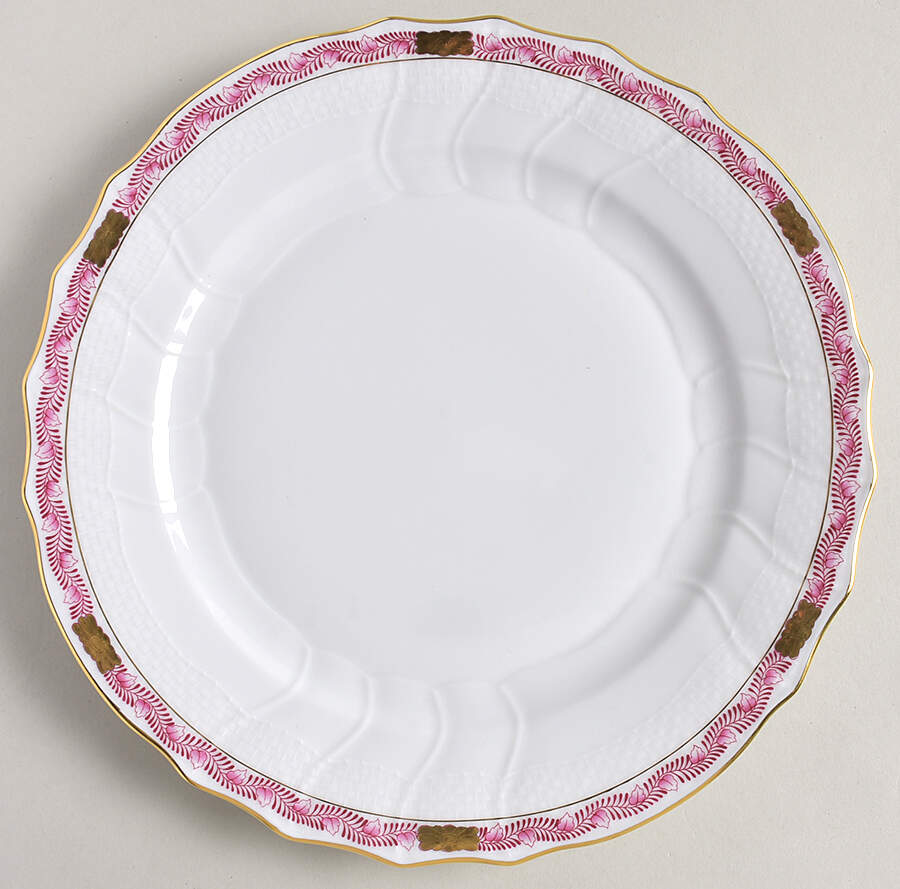 Chinese Bouquet Garland Raspberry Dinner Plate by Herend-1