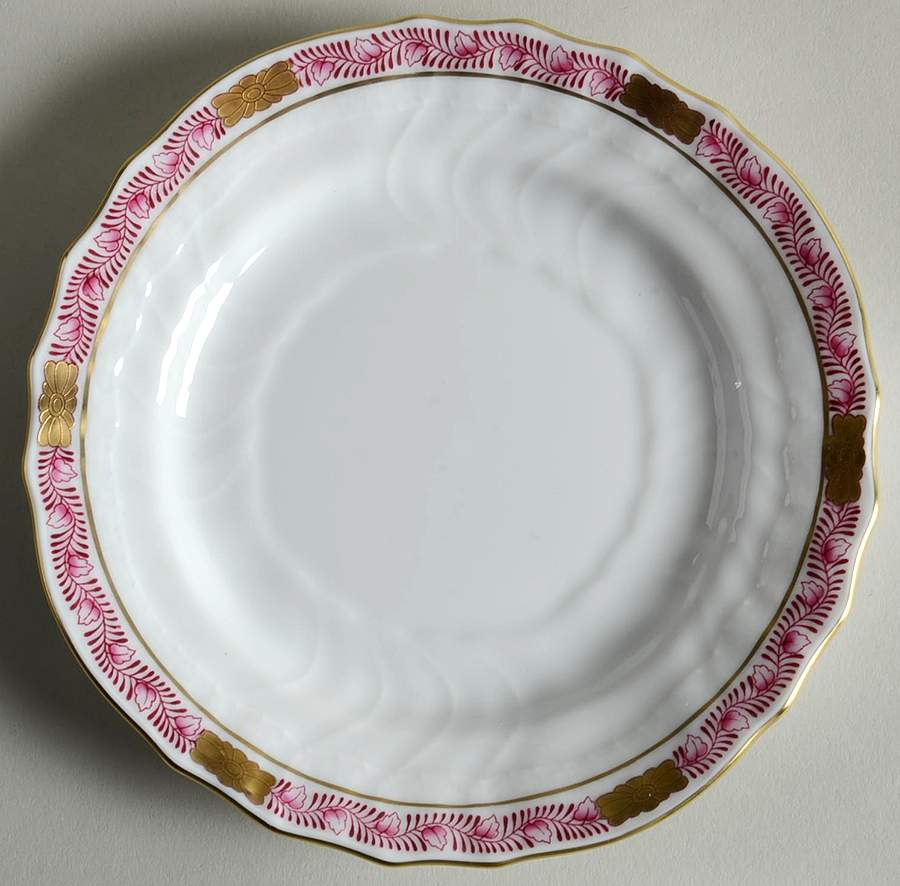 Chinese Bouquet Garland Raspberry Bread & Butter Plate by Herend-1