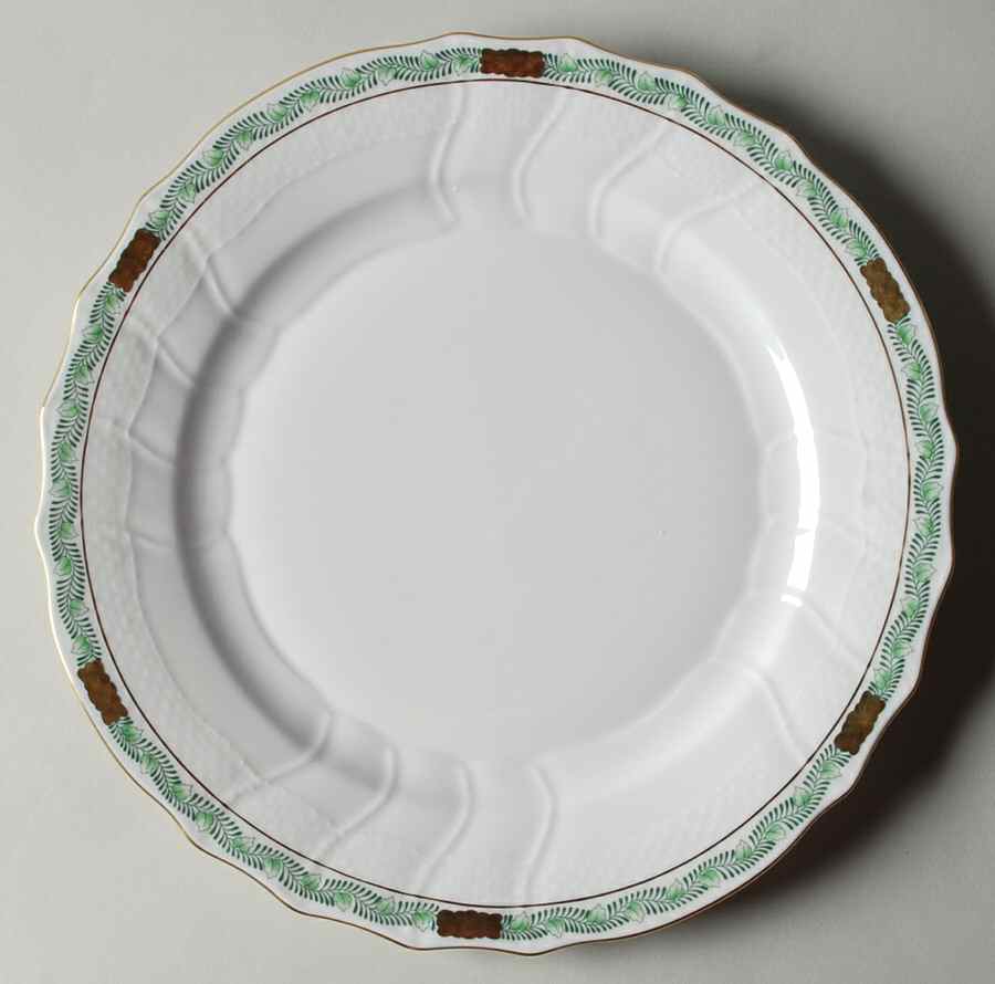 Chinese Bouquet Garland Green Dinner Plate by Herend-1