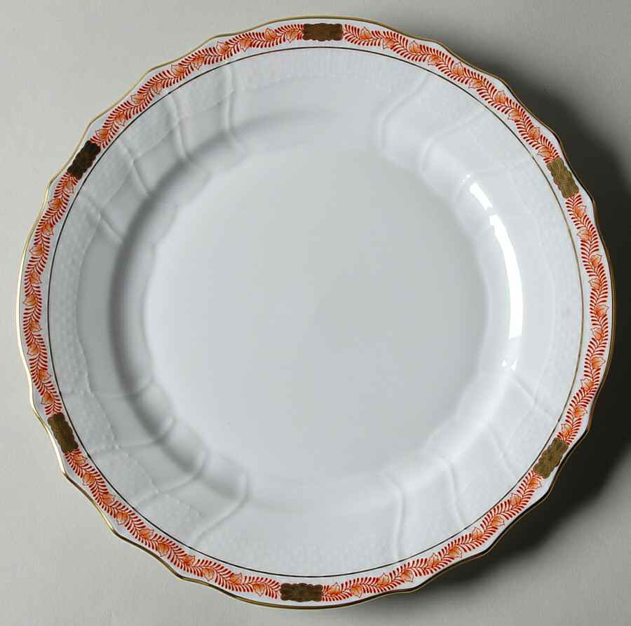 Chinese Bouquet Garland Rust Dinner Plate by Herend-1